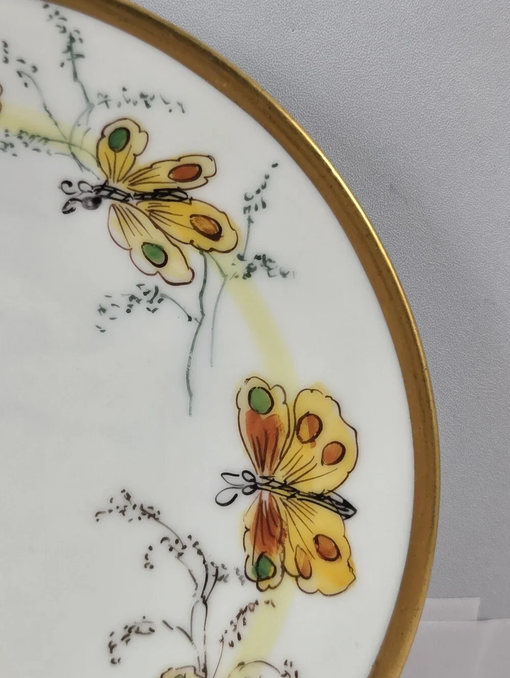 Vintage Hand-Painted Gilded Butterfly Plate 6